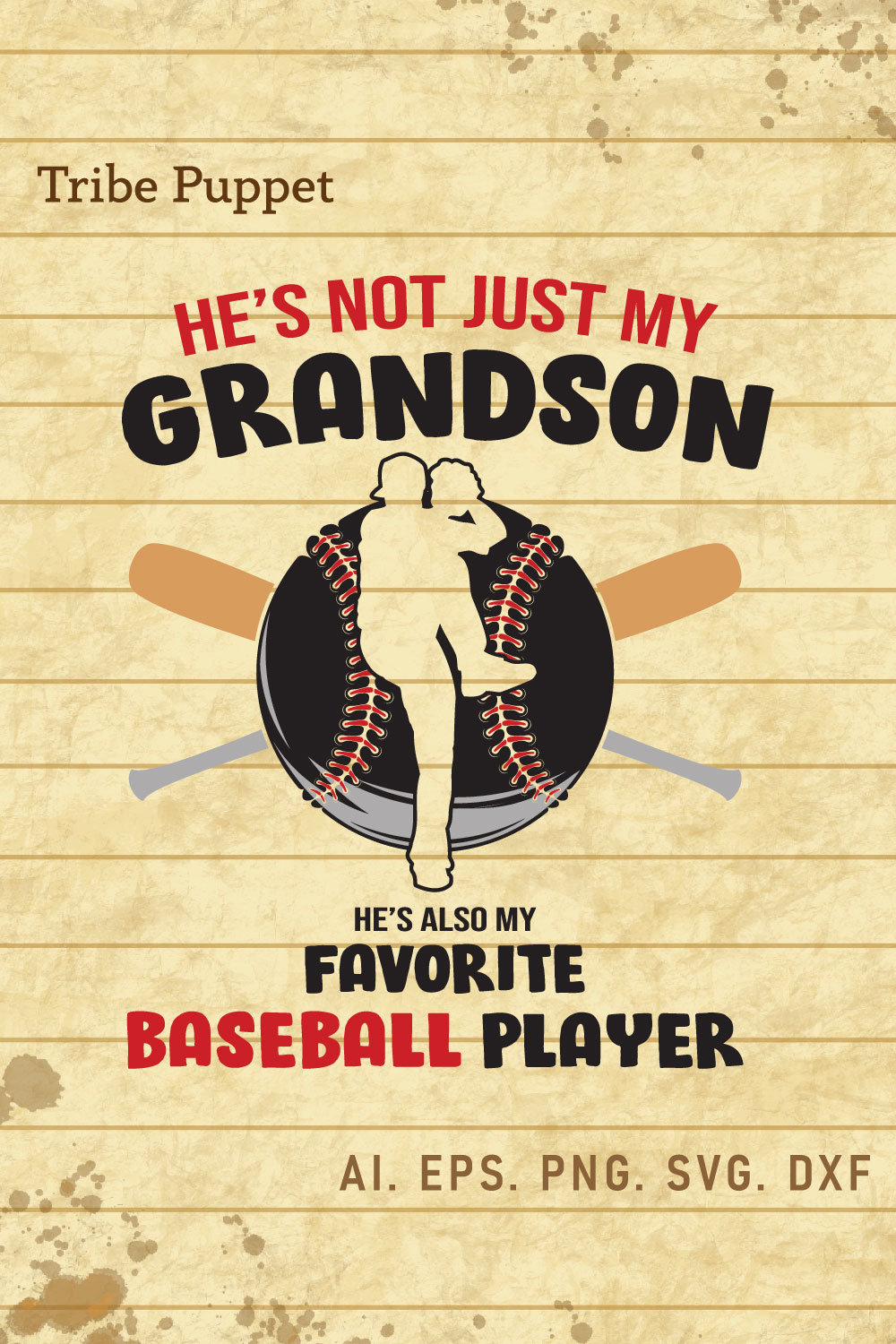 Baseball Typography pinterest preview image.