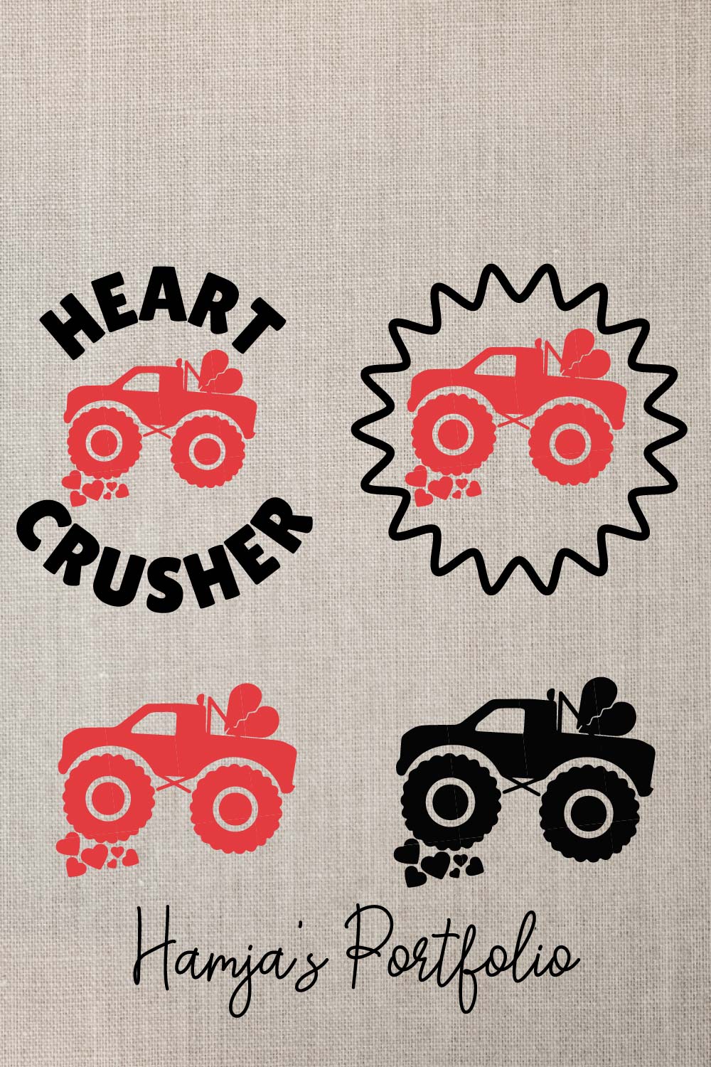 Heart Crusher vector pinterest preview image.