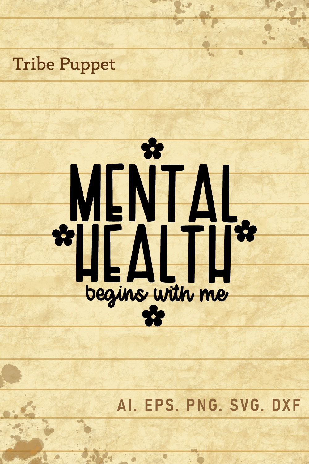 Mental Health Typography pinterest preview image.