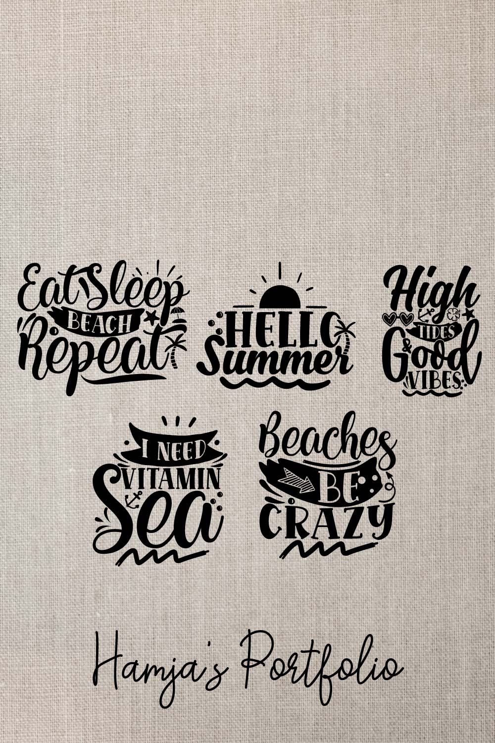 Summer Typography Svg pinterest preview image.