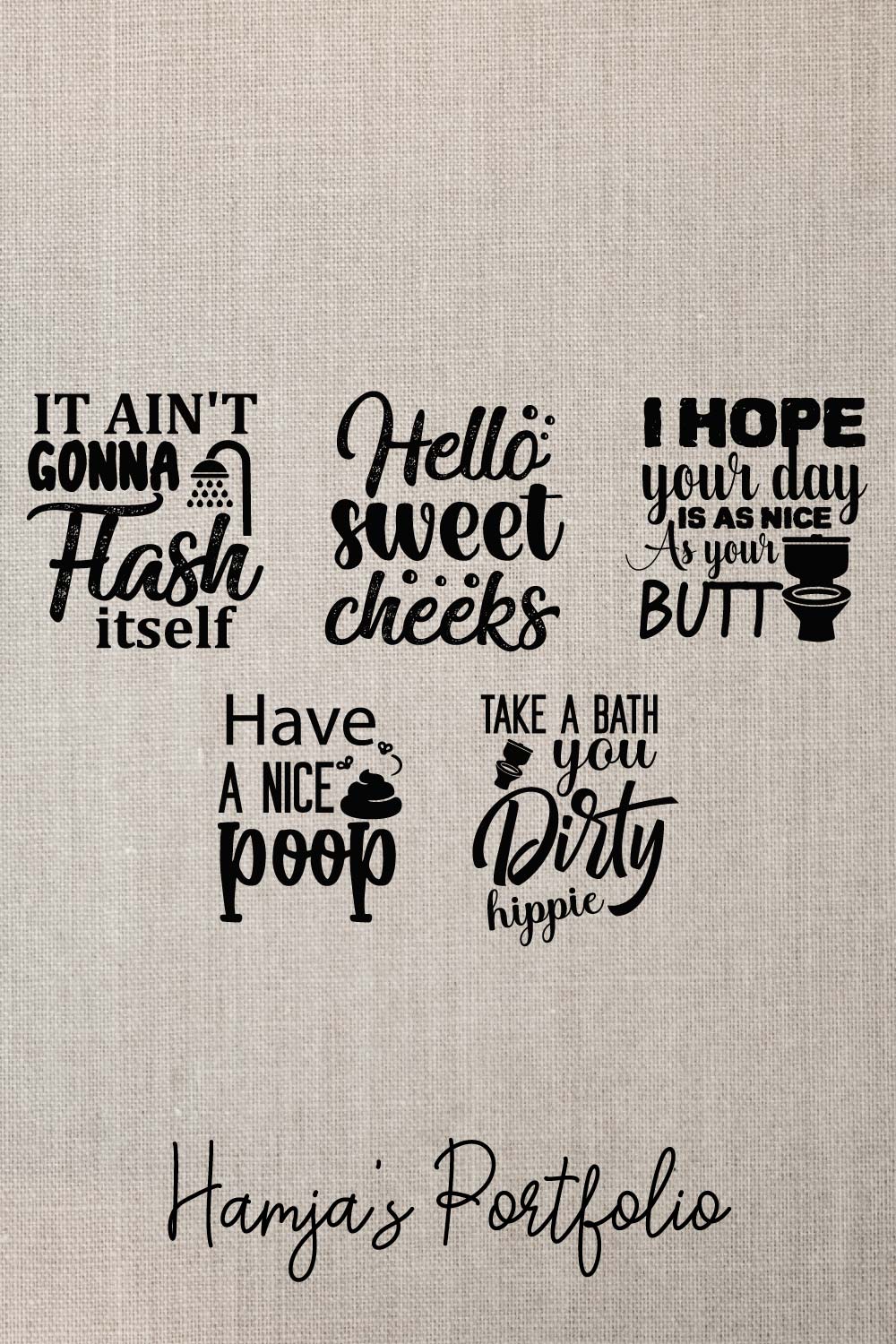 Bathroom Typography Svg pinterest preview image.