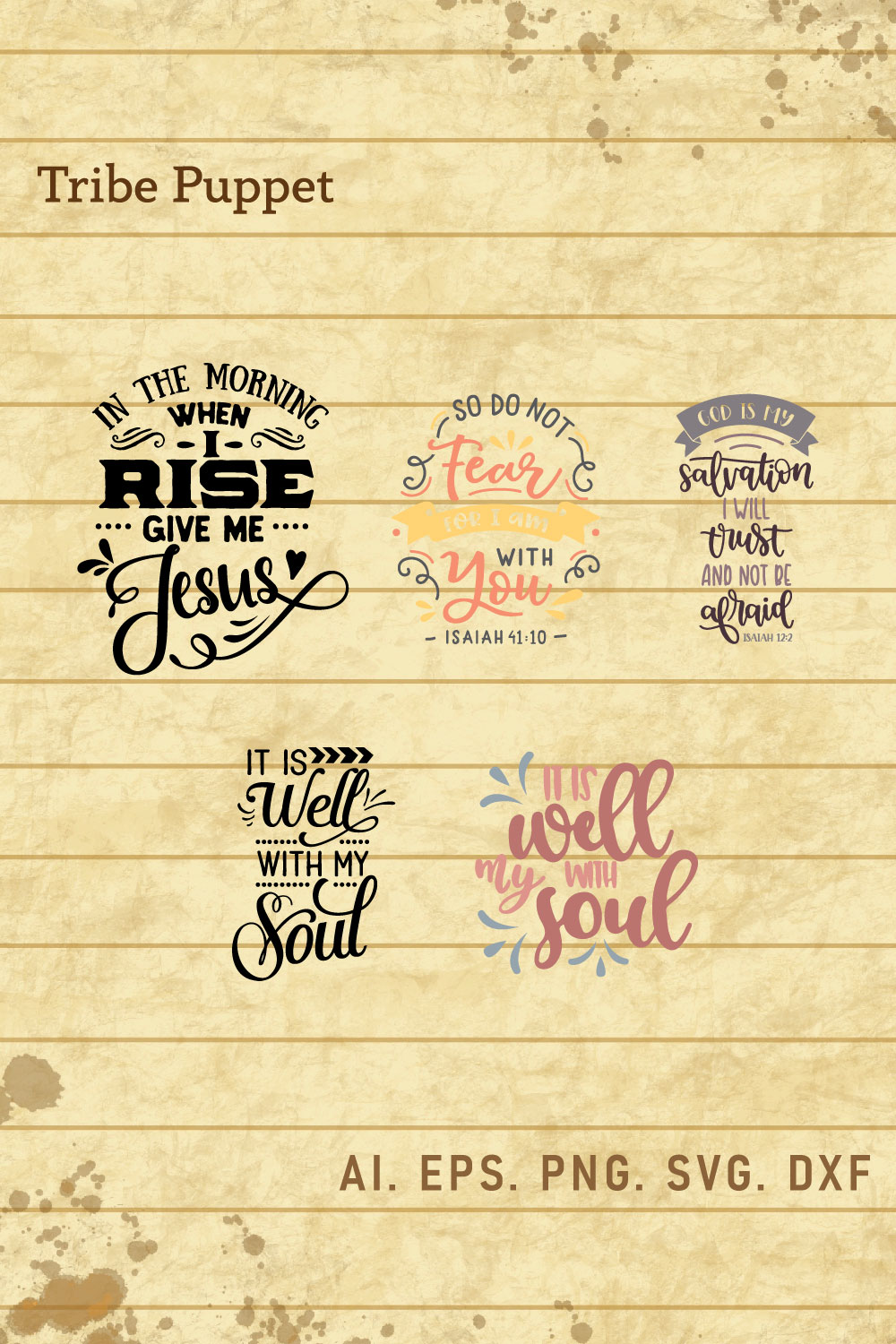 Christian Typography bundle pinterest preview image.