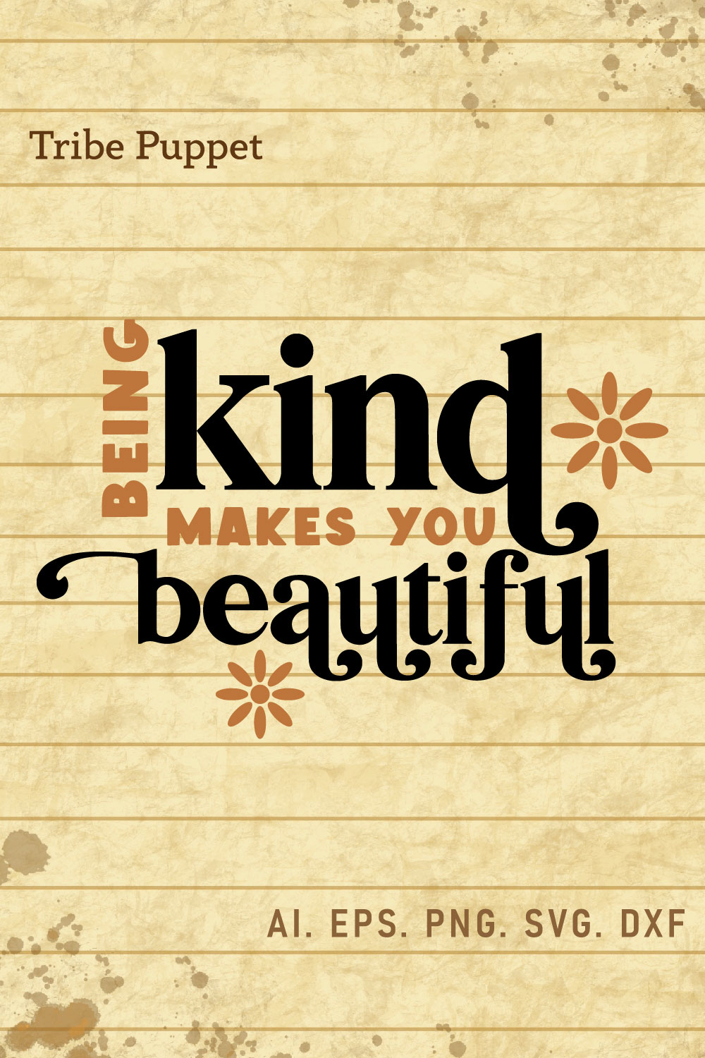Kindness Typography pinterest preview image.
