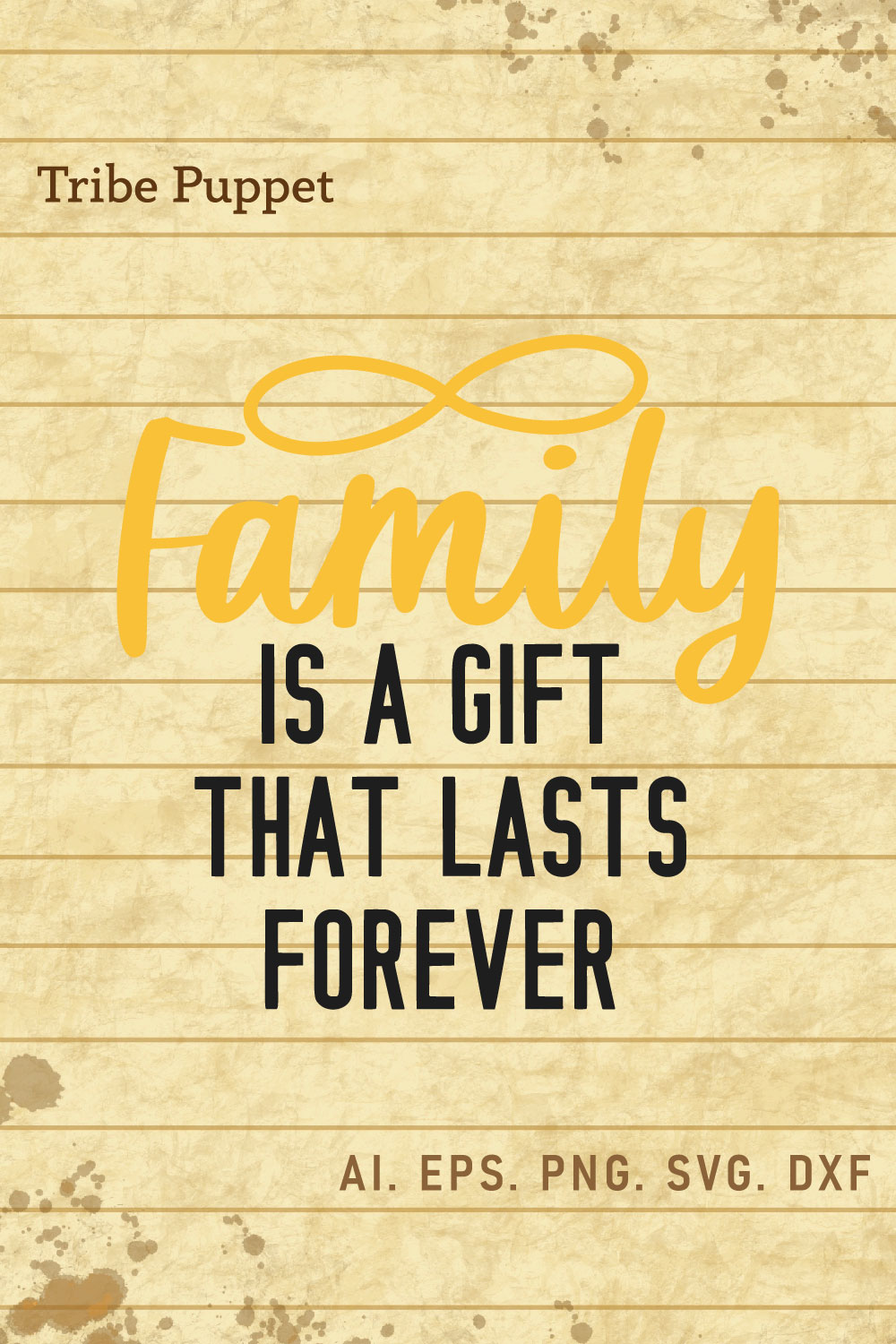 Family Typography pinterest preview image.