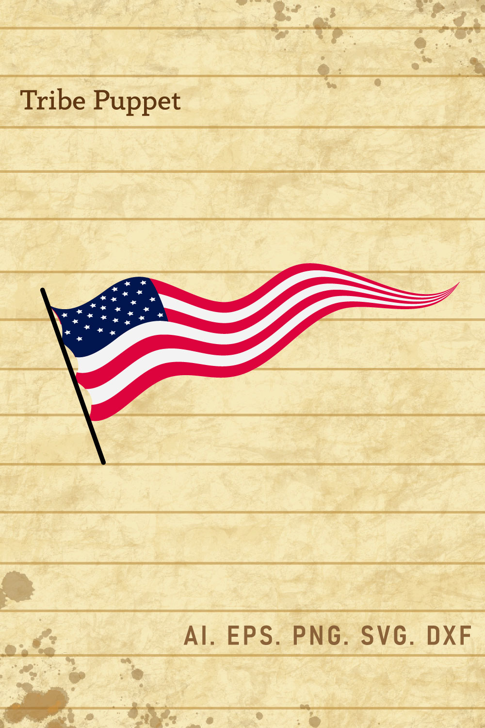 American Flag SVG pinterest preview image.