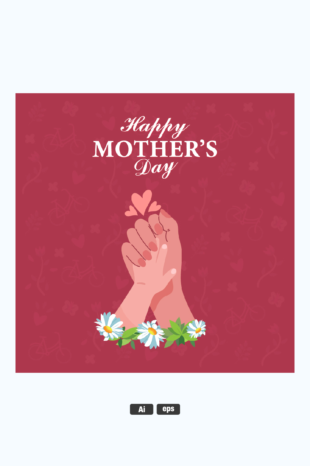 Mother's Days social media banner pinterest preview image.