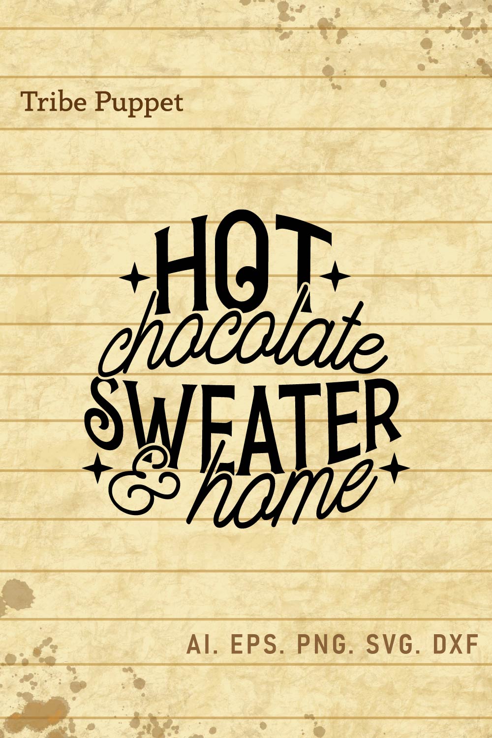 Hot Chocolate Typography pinterest preview image.