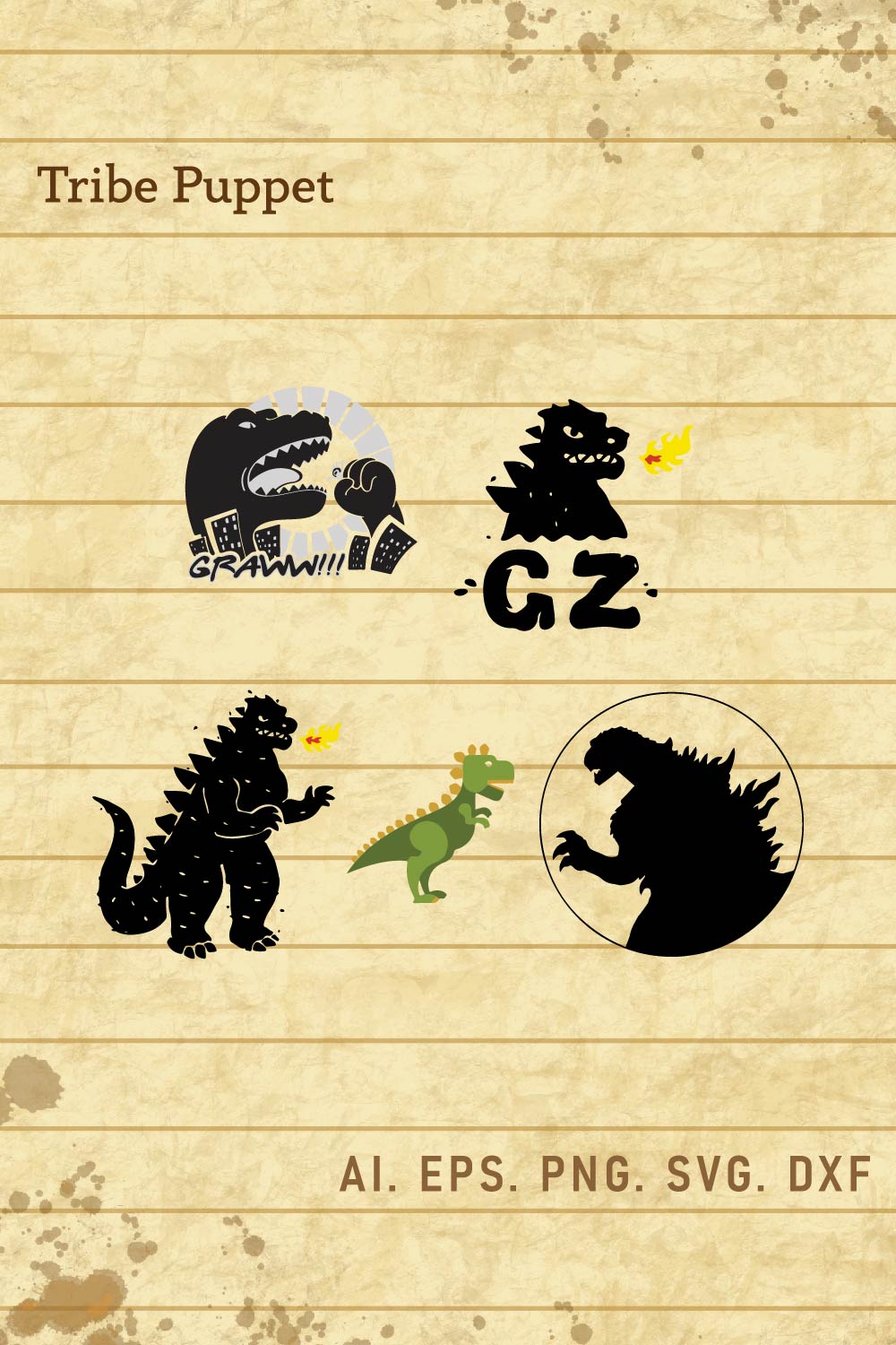 Kingkong vs Godzilla Vector pinterest preview image.