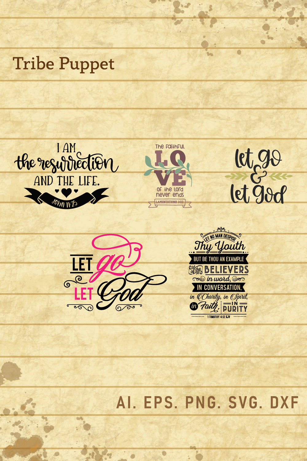 Christian Typography bundle pinterest preview image.