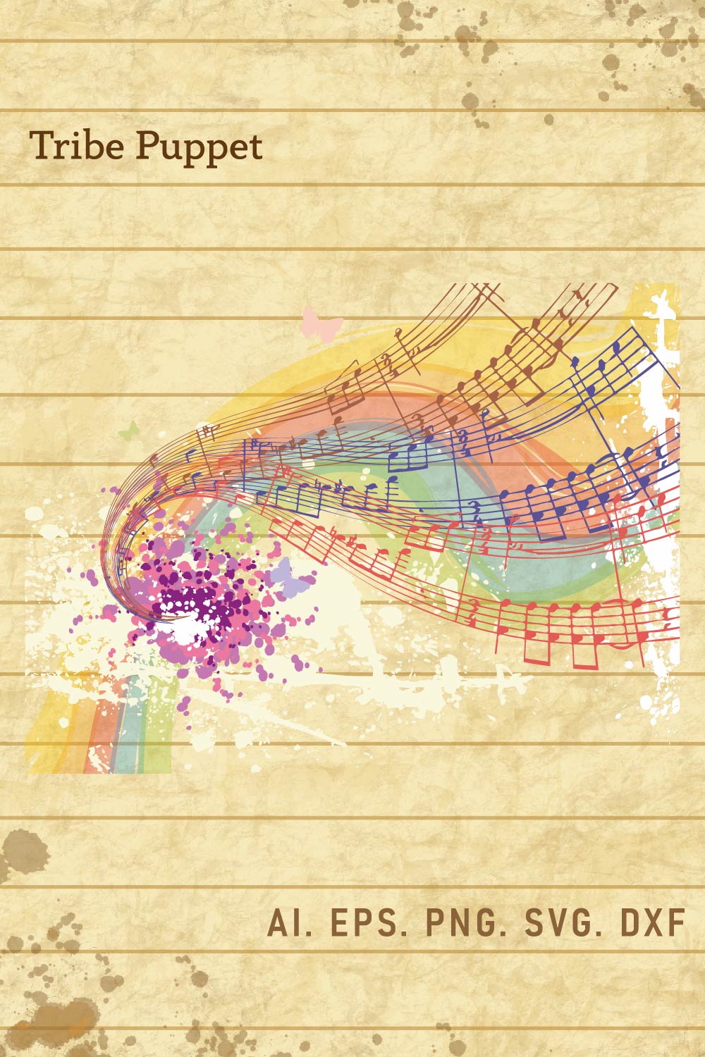 Musical Notes pinterest preview image.