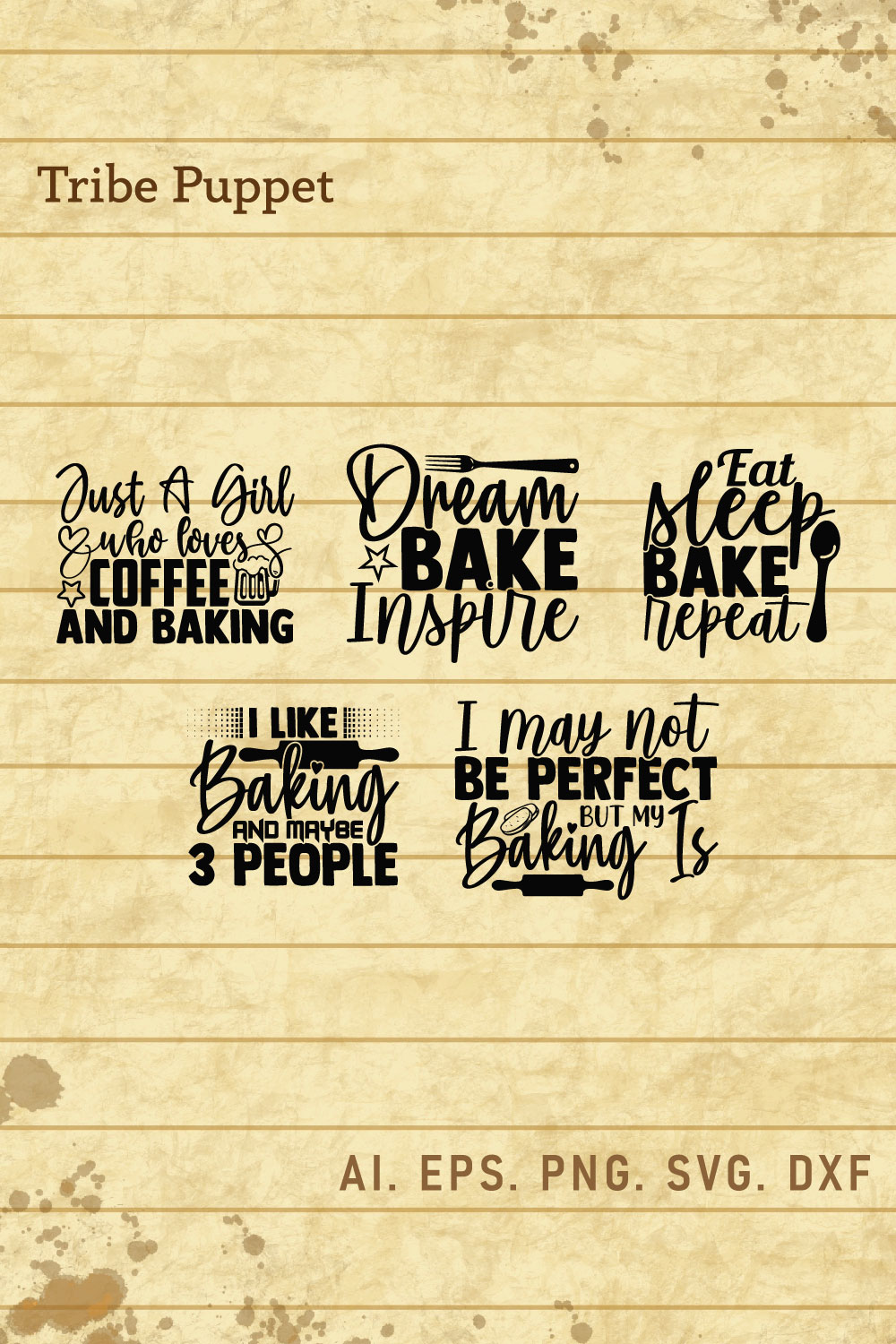 Baking Typography pinterest preview image.