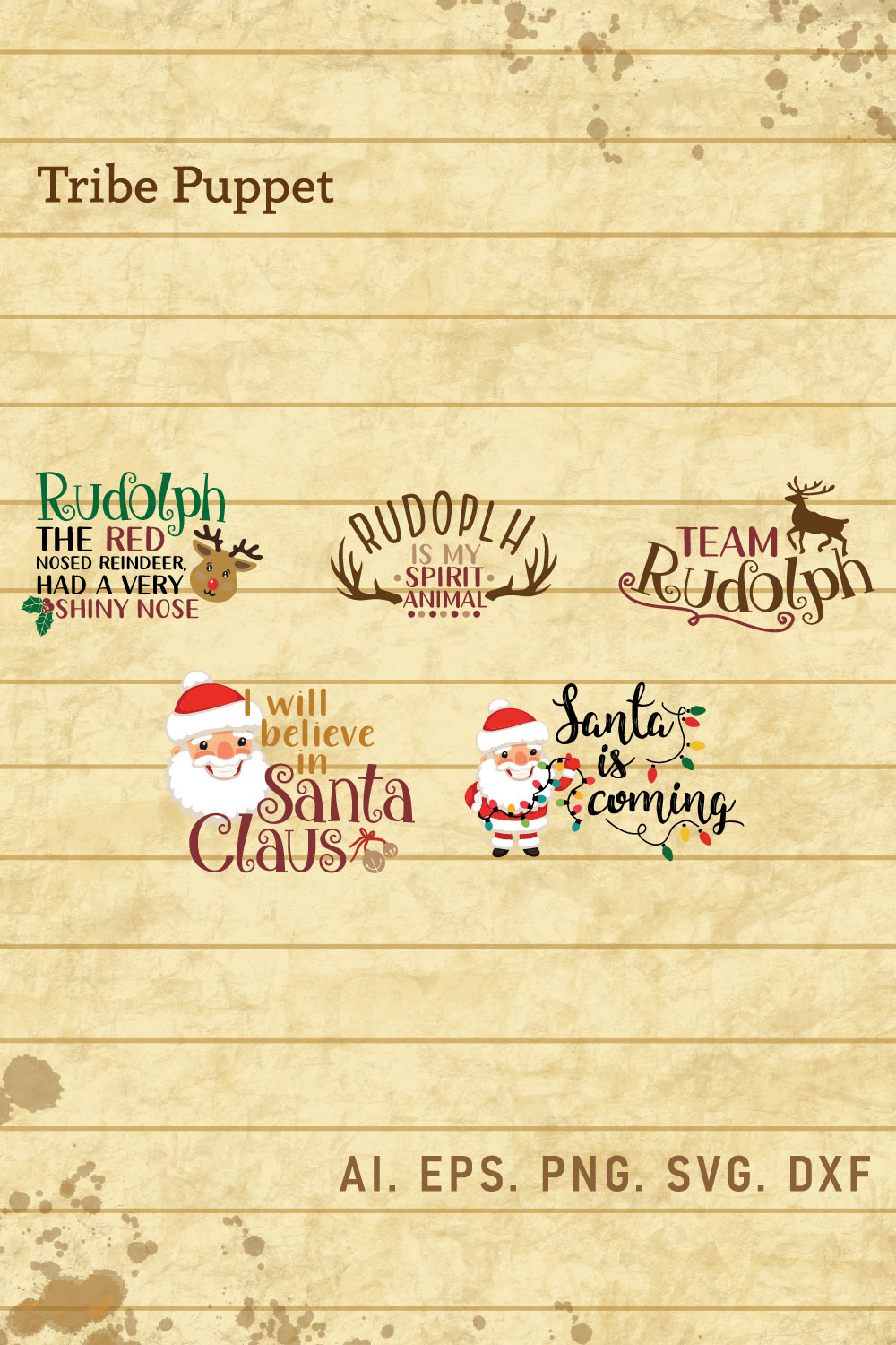 Christmas Typography bundle pinterest preview image.