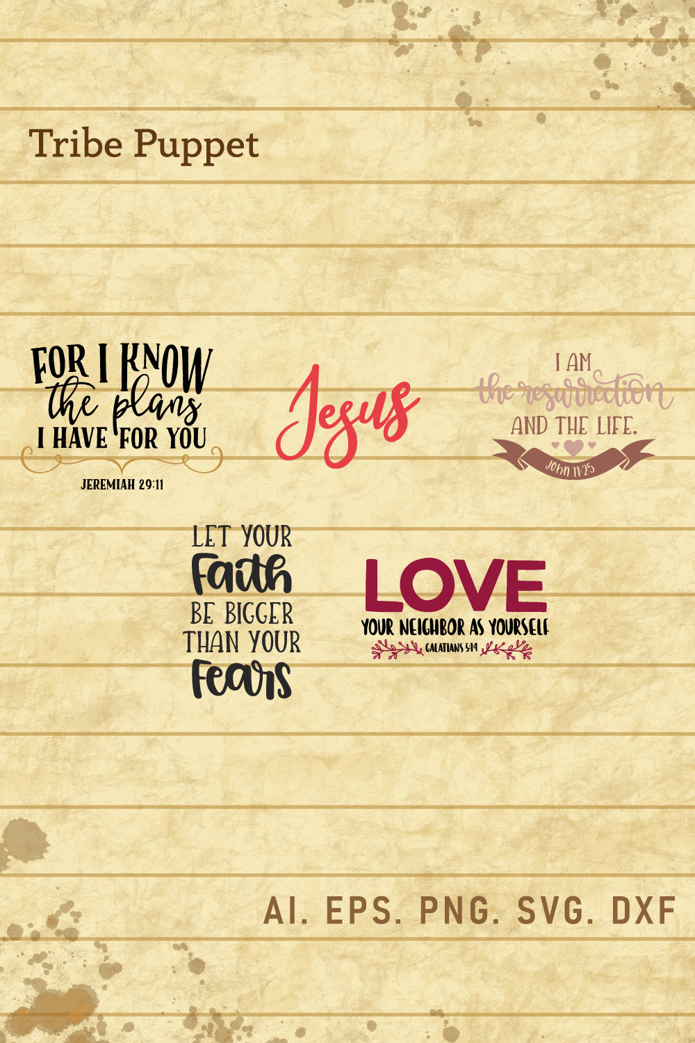 Christian Typography bundle pinterest preview image.