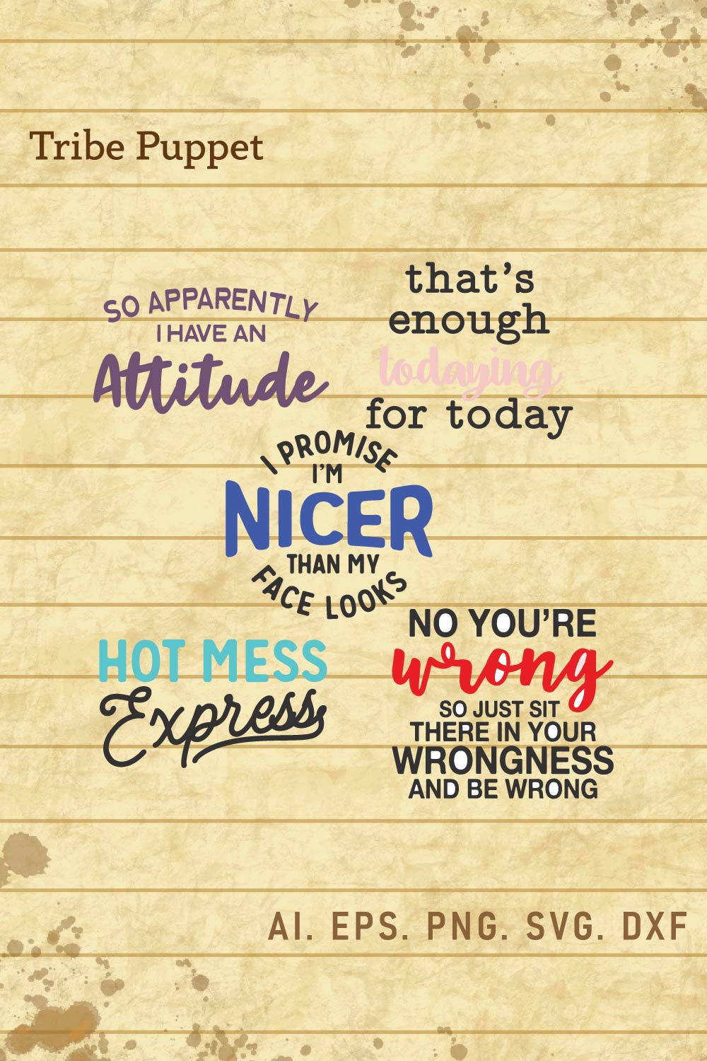 Sassy Typography pinterest preview image.