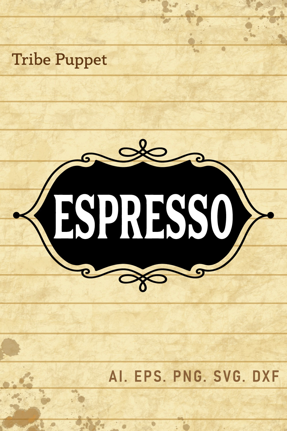 Vintage Coffee Typo 14 pinterest preview image.