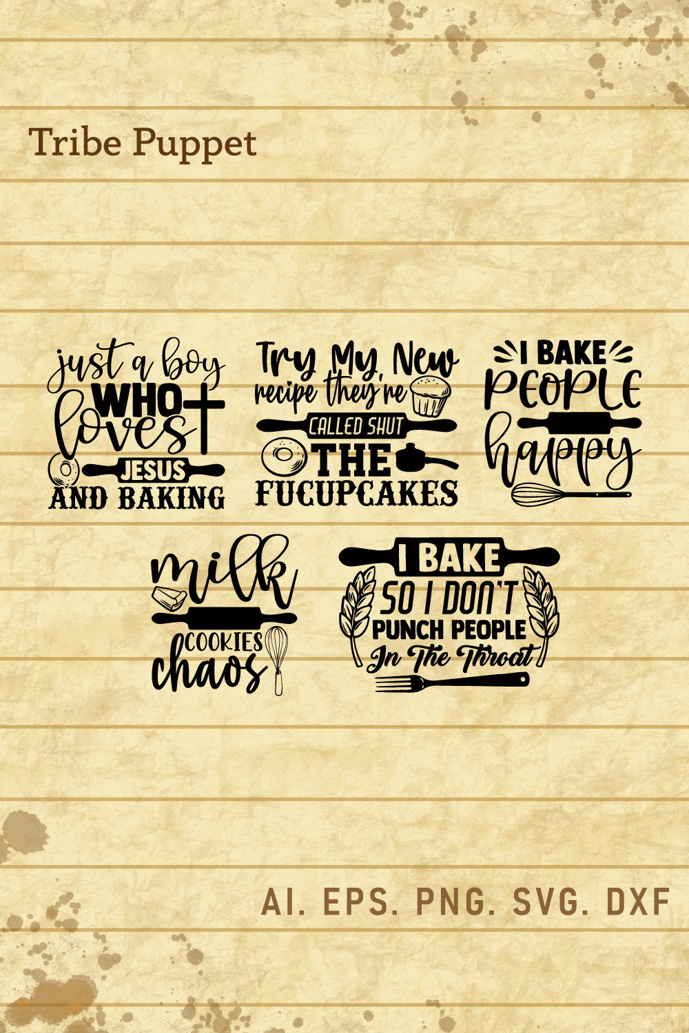 Baking Typography pinterest preview image.