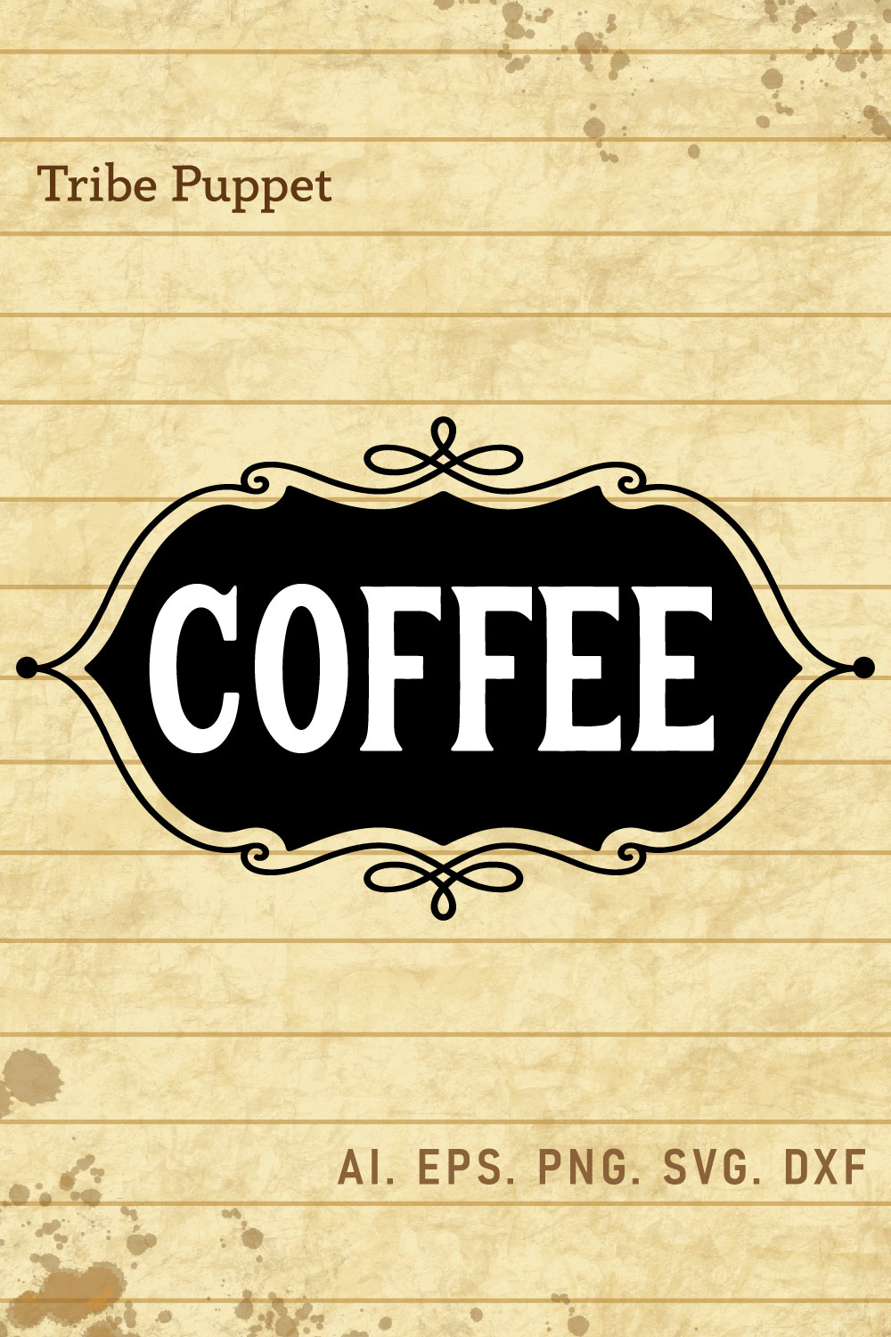 Vintage Coffee Typo 7 pinterest preview image.