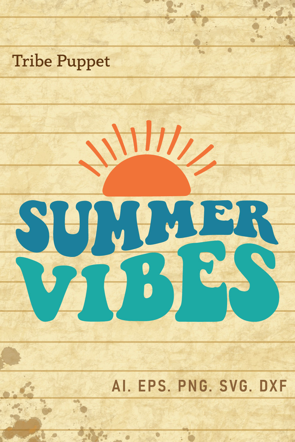 Summer Typography pinterest preview image.