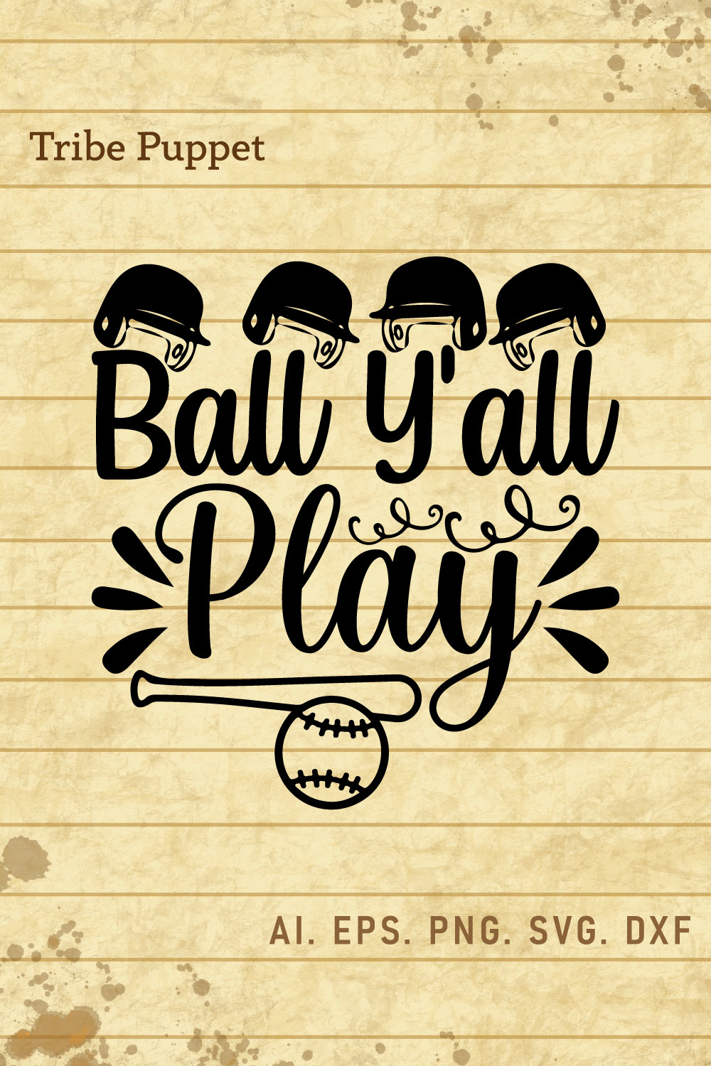 Baseball Typography pinterest preview image.