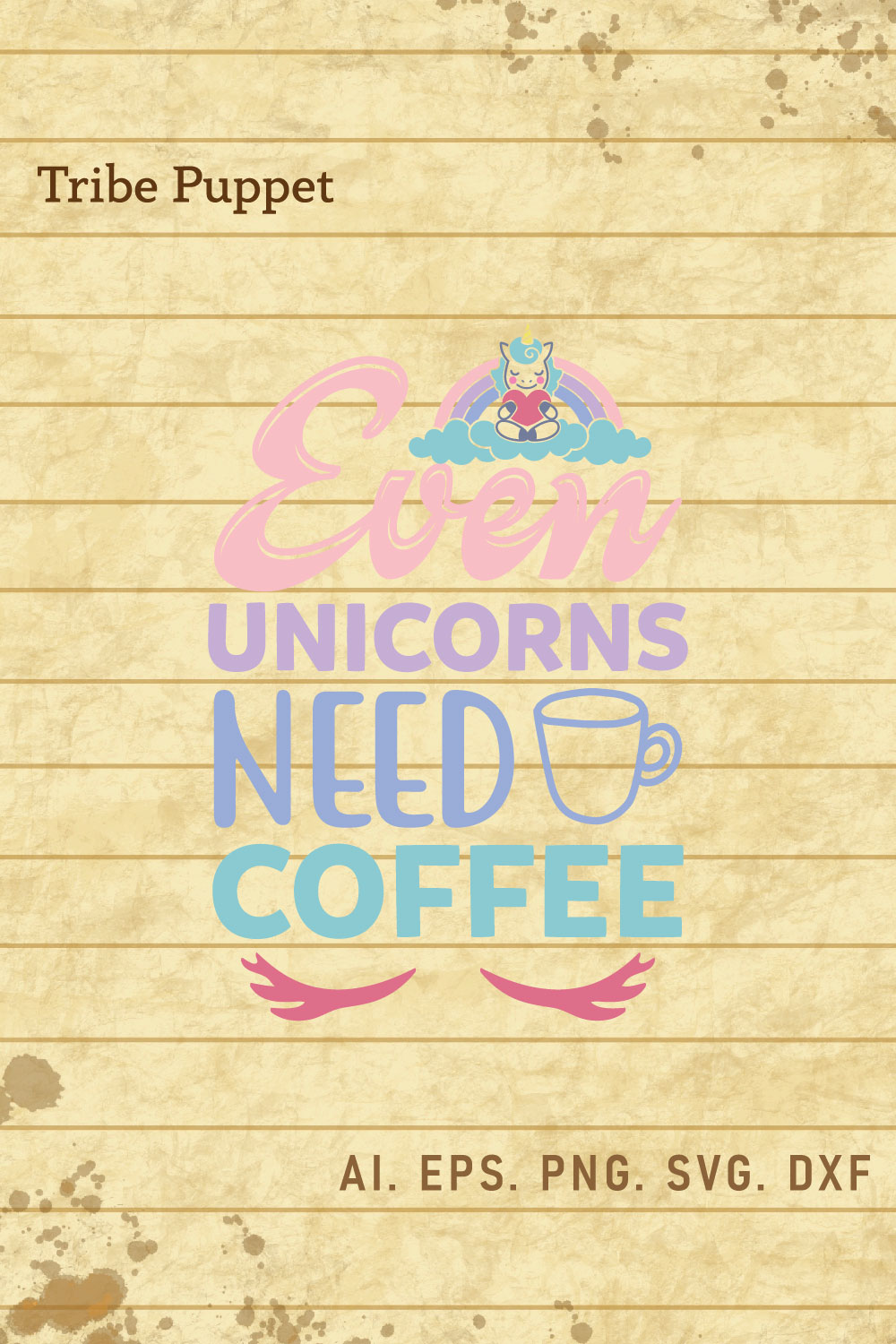 Unicorn Typography pinterest preview image.