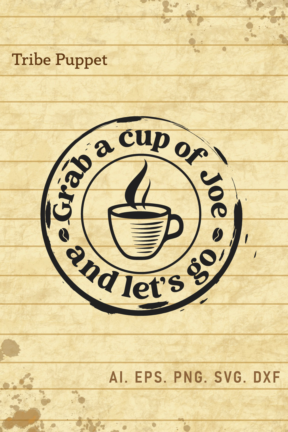 Vintage Coffee Typo 16 pinterest preview image.