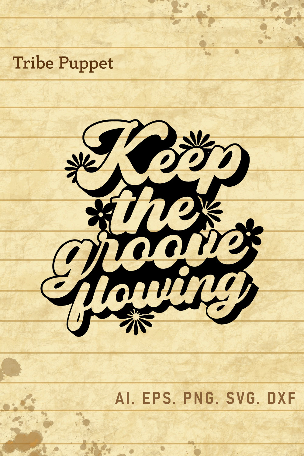 Groovy Typography pinterest preview image.