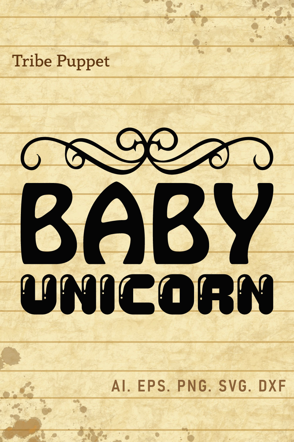 Unicorn Typography pinterest preview image.