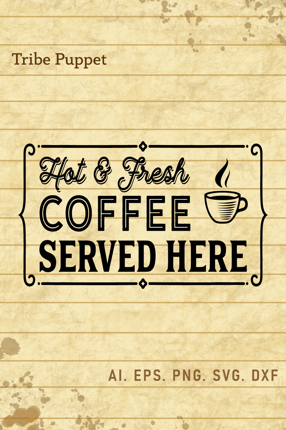 Vintage Coffee Typo 17 pinterest preview image.