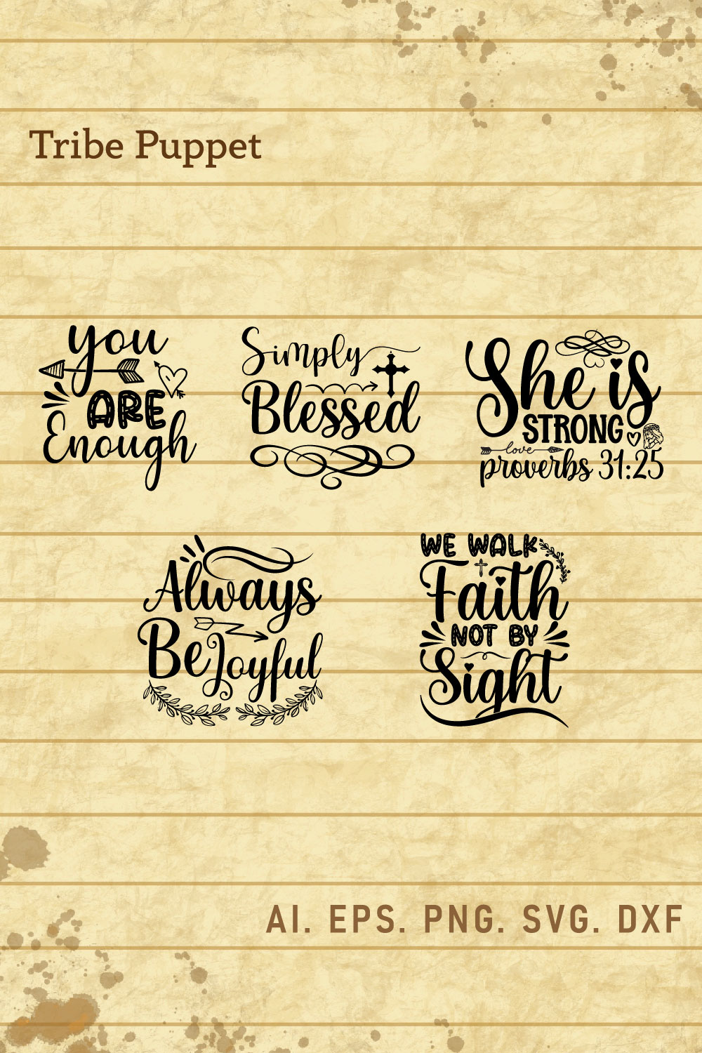 Christian Typography bundle pinterest preview image.