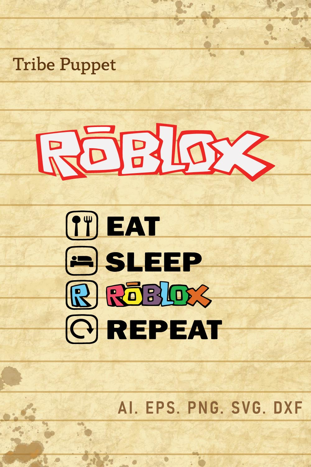 Roblox Wall Art Print: Eat, Sleep, Repeat