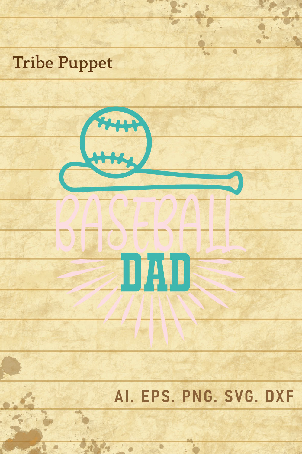 Baseball Typography pinterest preview image.