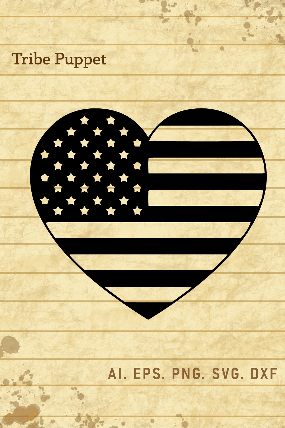American Flag SVG pinterest preview image.