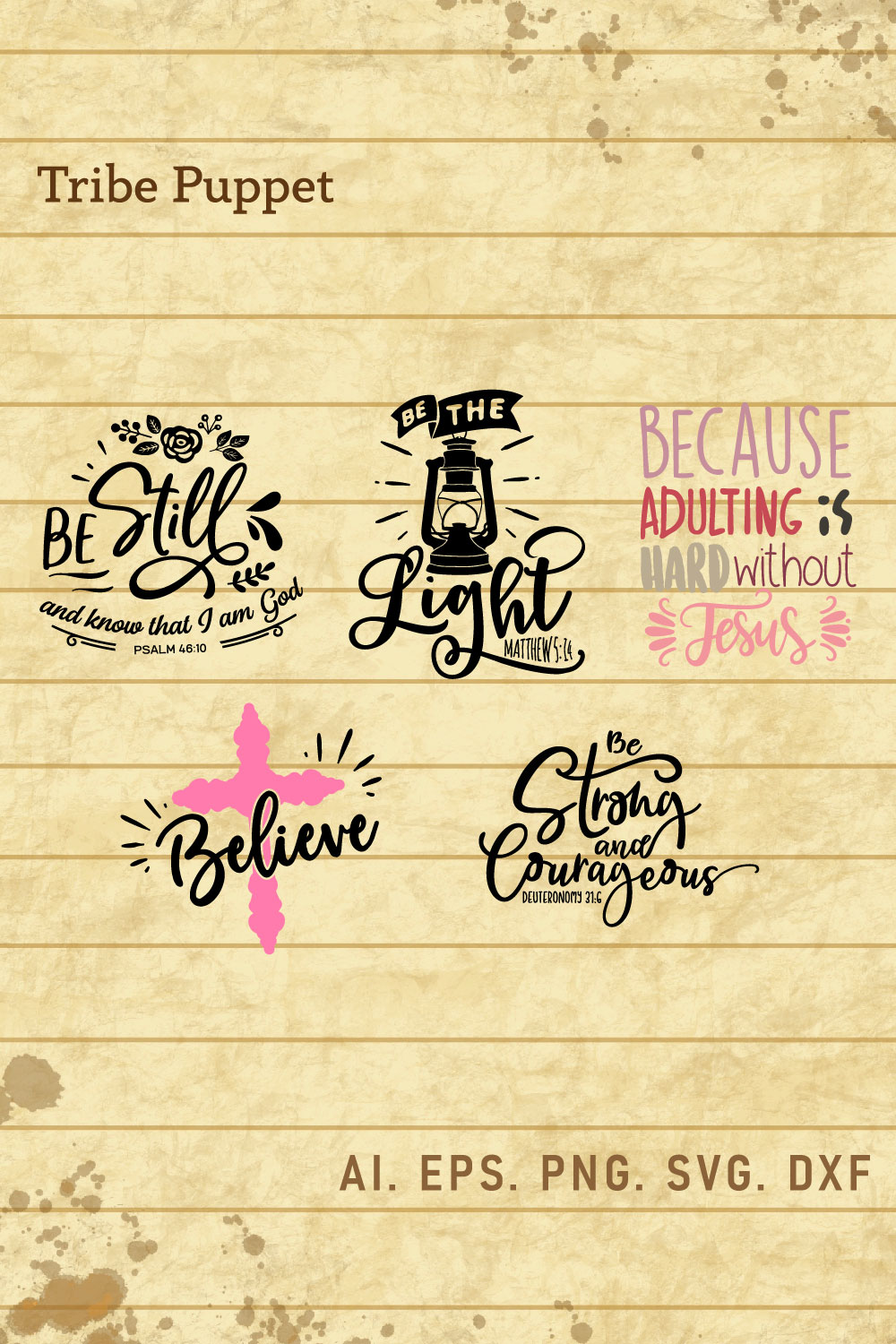 Christian Typography bundle pinterest preview image.