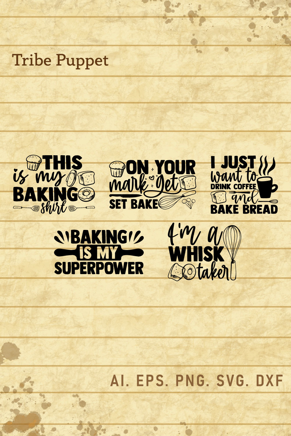 Baking Typography pinterest preview image.