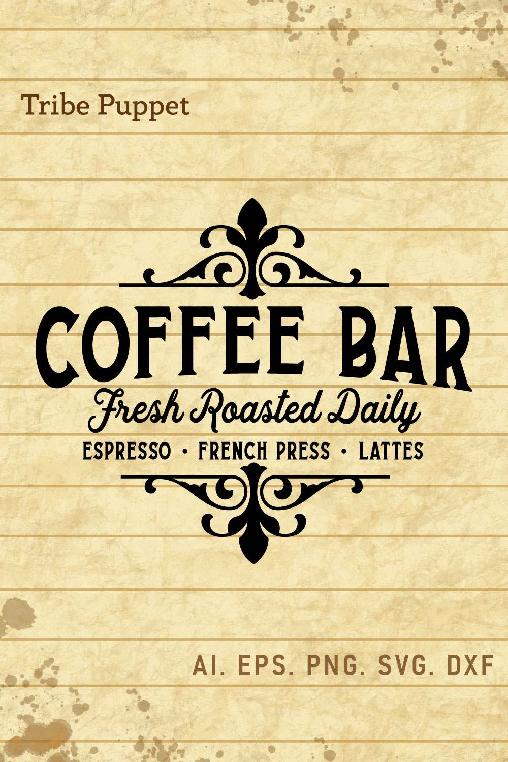 Vintage Coffee Typo 2 pinterest preview image.