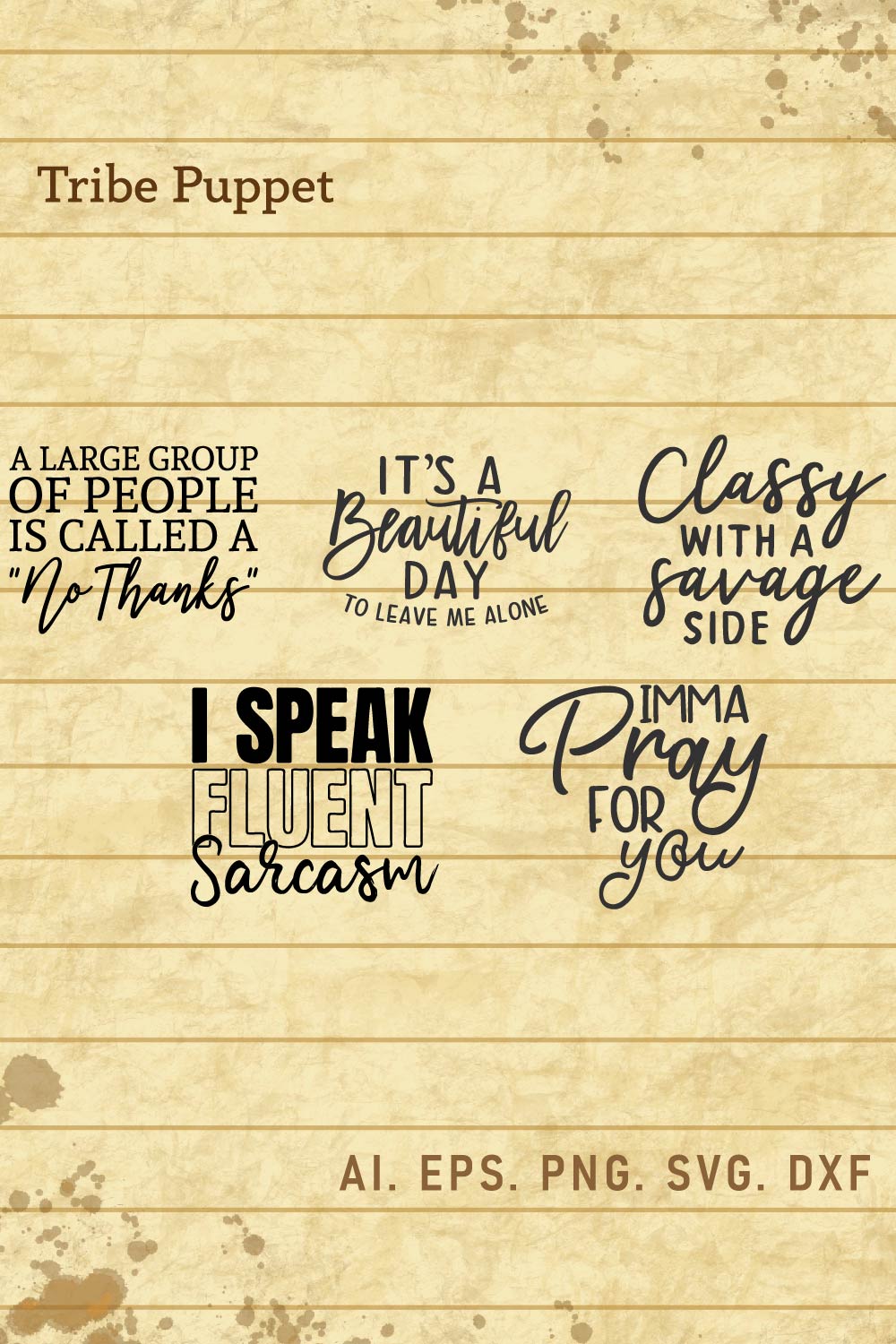 Sarcastic typography pinterest preview image.