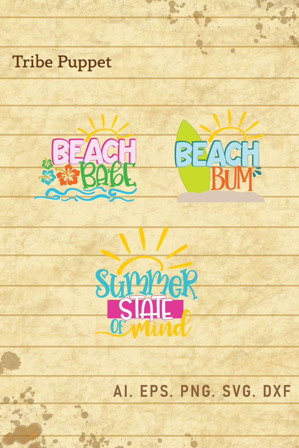 Summers Beach Typo pinterest preview image.