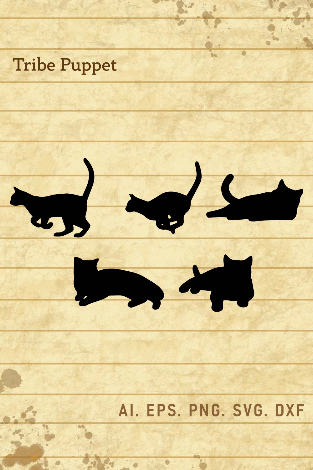 Cat Vector pinterest preview image.