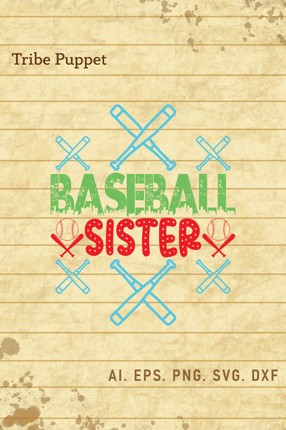 Baseball Typography pinterest preview image.