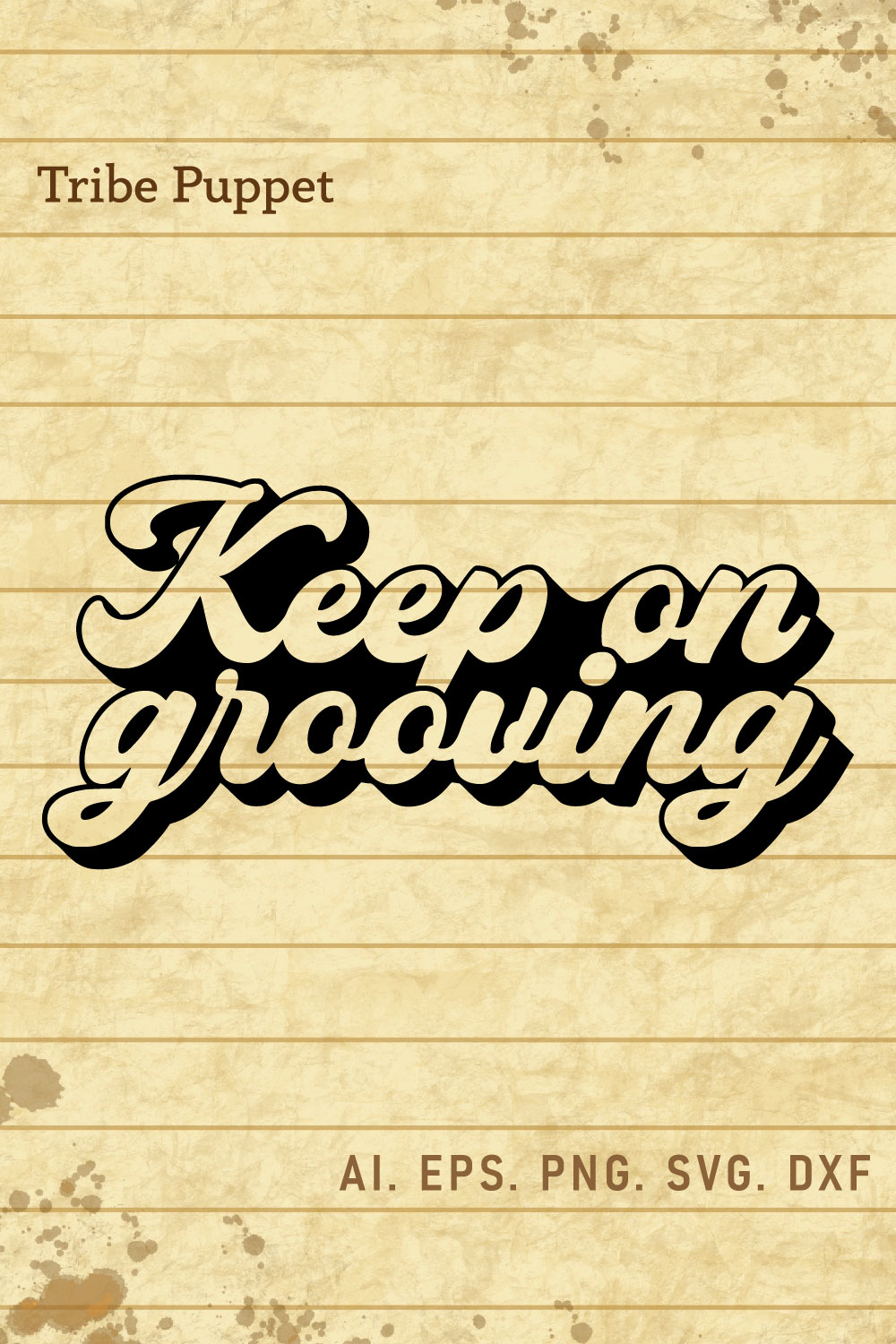 Groovy Typography pinterest preview image.