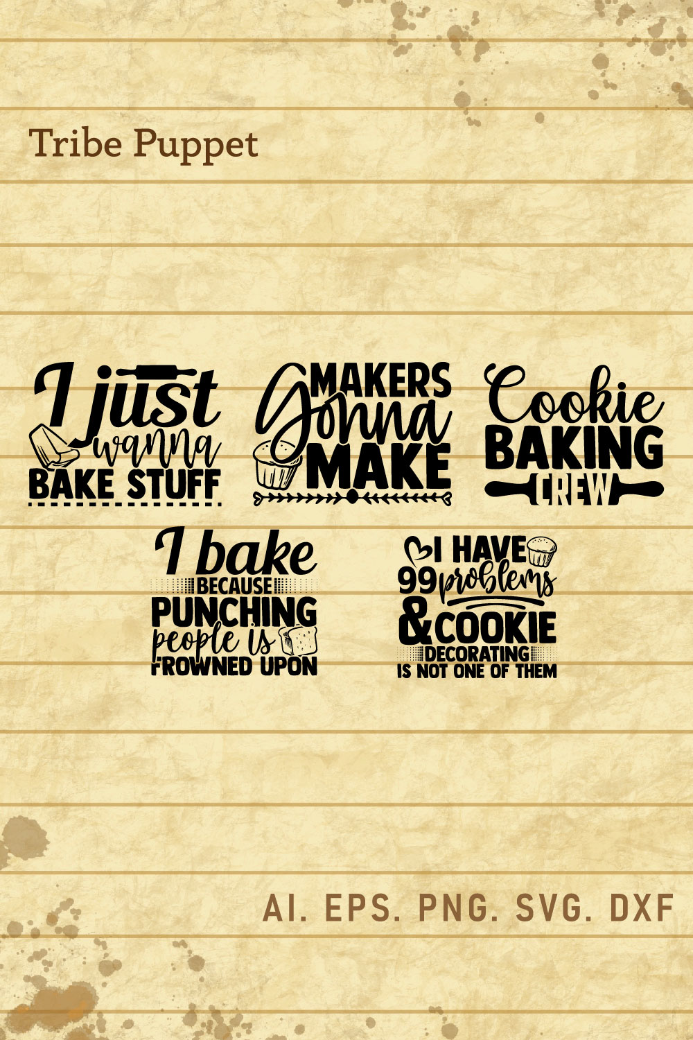 Baking Typography pinterest preview image.