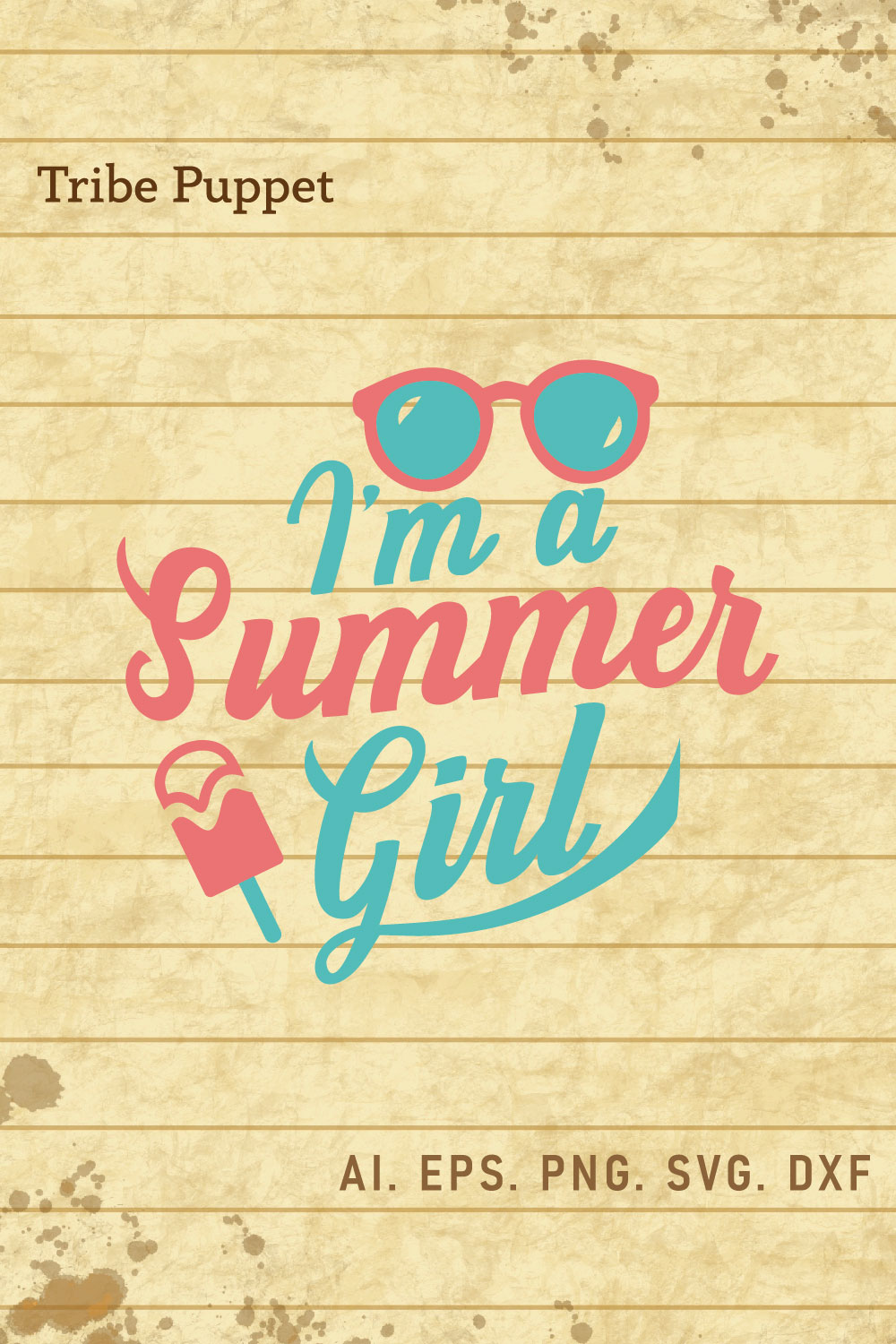 Summer SVG pinterest preview image.