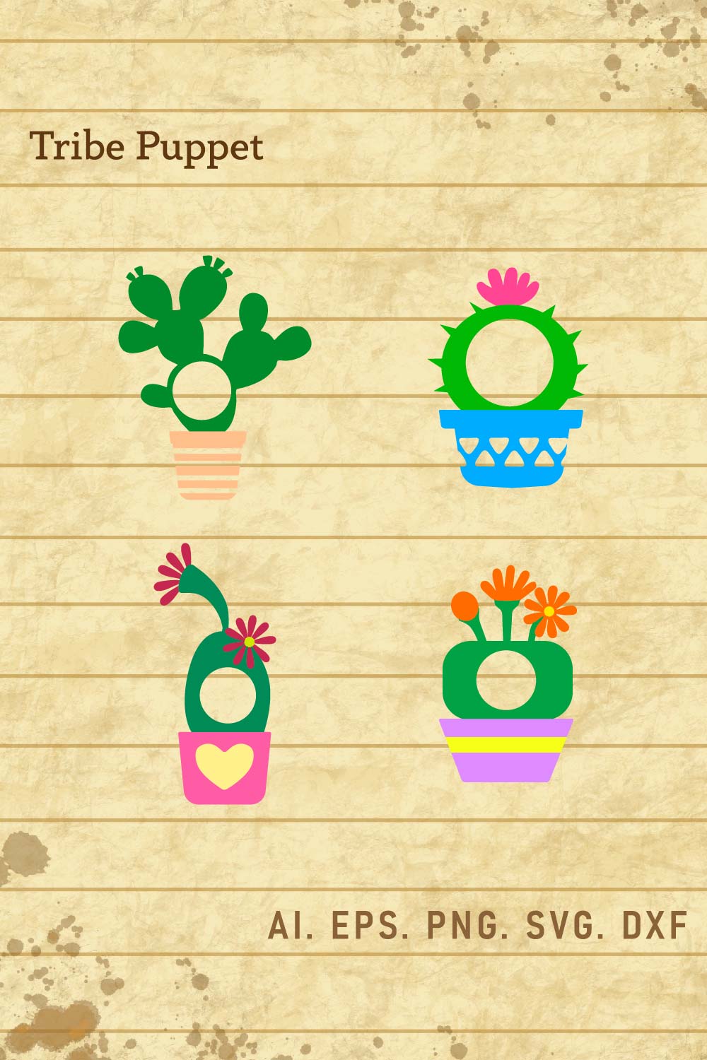 Cactus Bundle pinterest preview image.