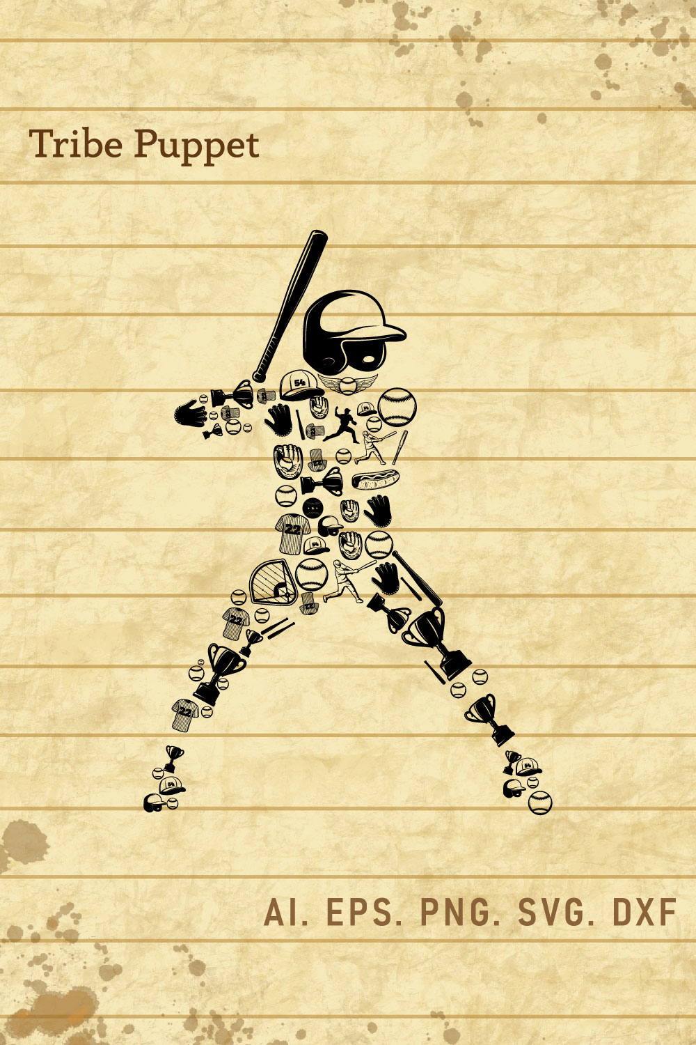 Baseball Typography pinterest preview image.