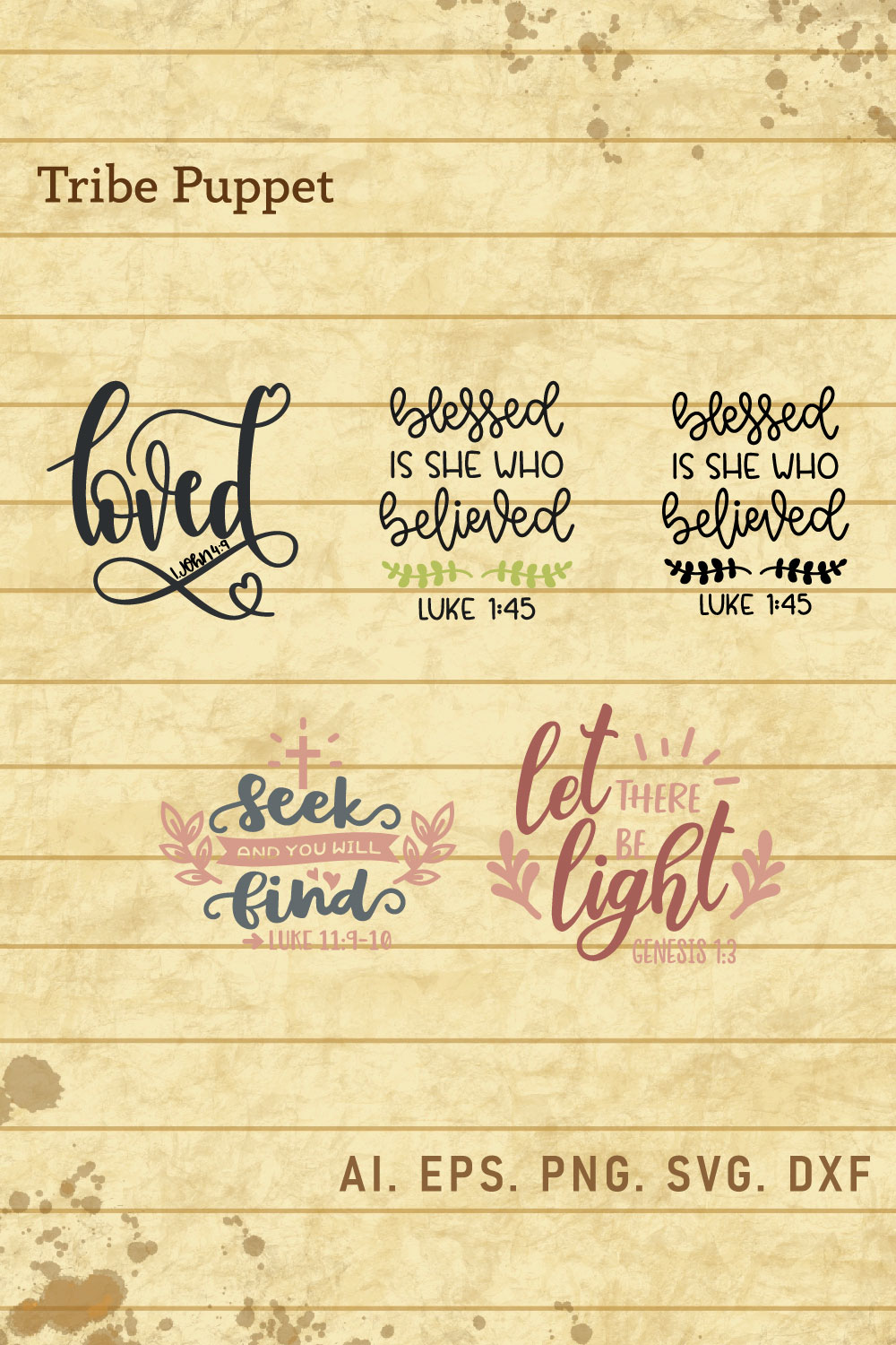 Christian Typography bundle pinterest preview image.