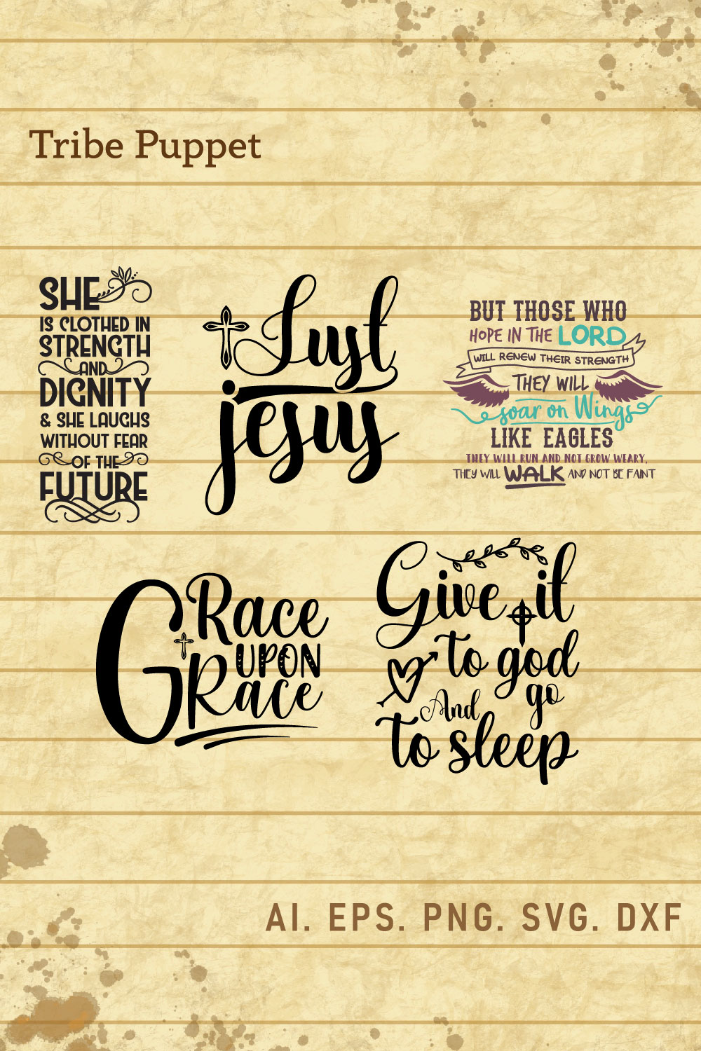 Christian Typography bundle pinterest preview image.