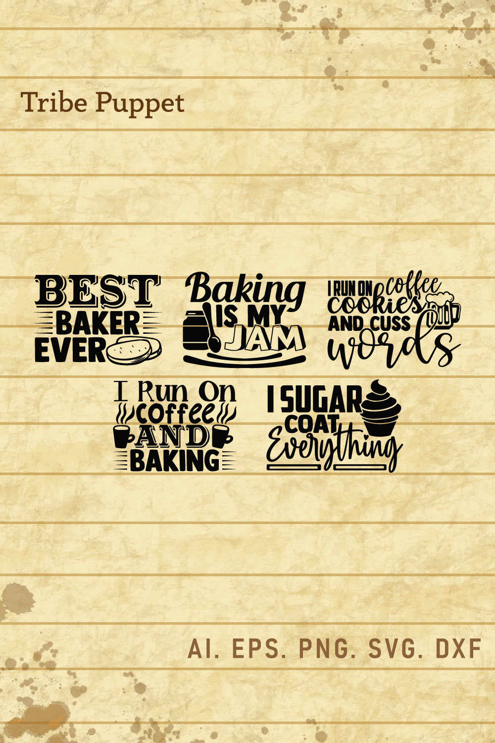 Baking Typography pinterest preview image.