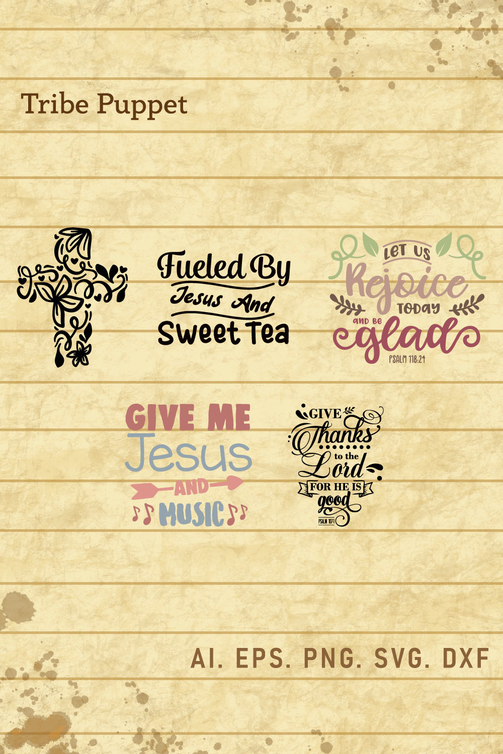 Christian Typography bundle pinterest preview image.