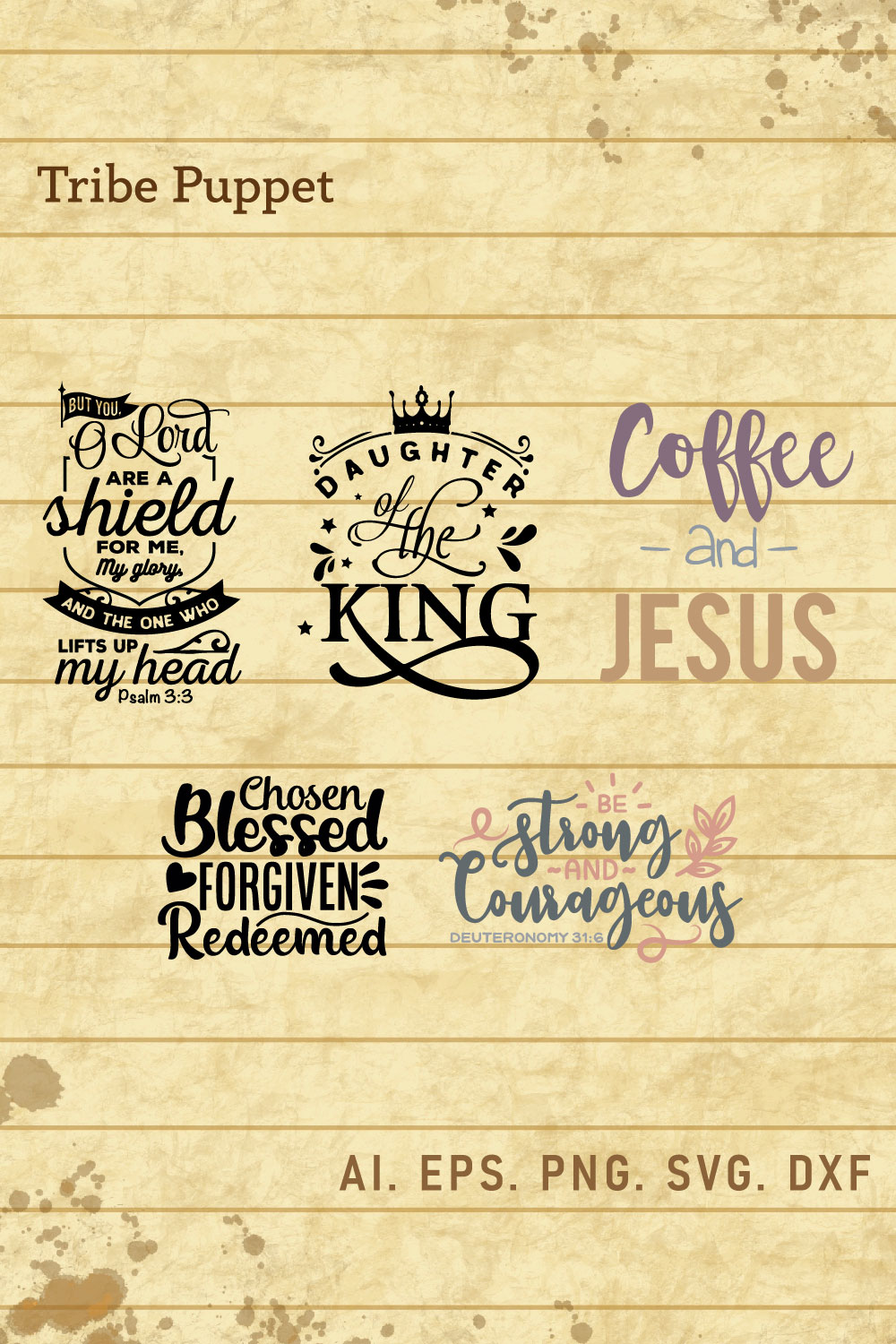Christian Typography bundle pinterest preview image.