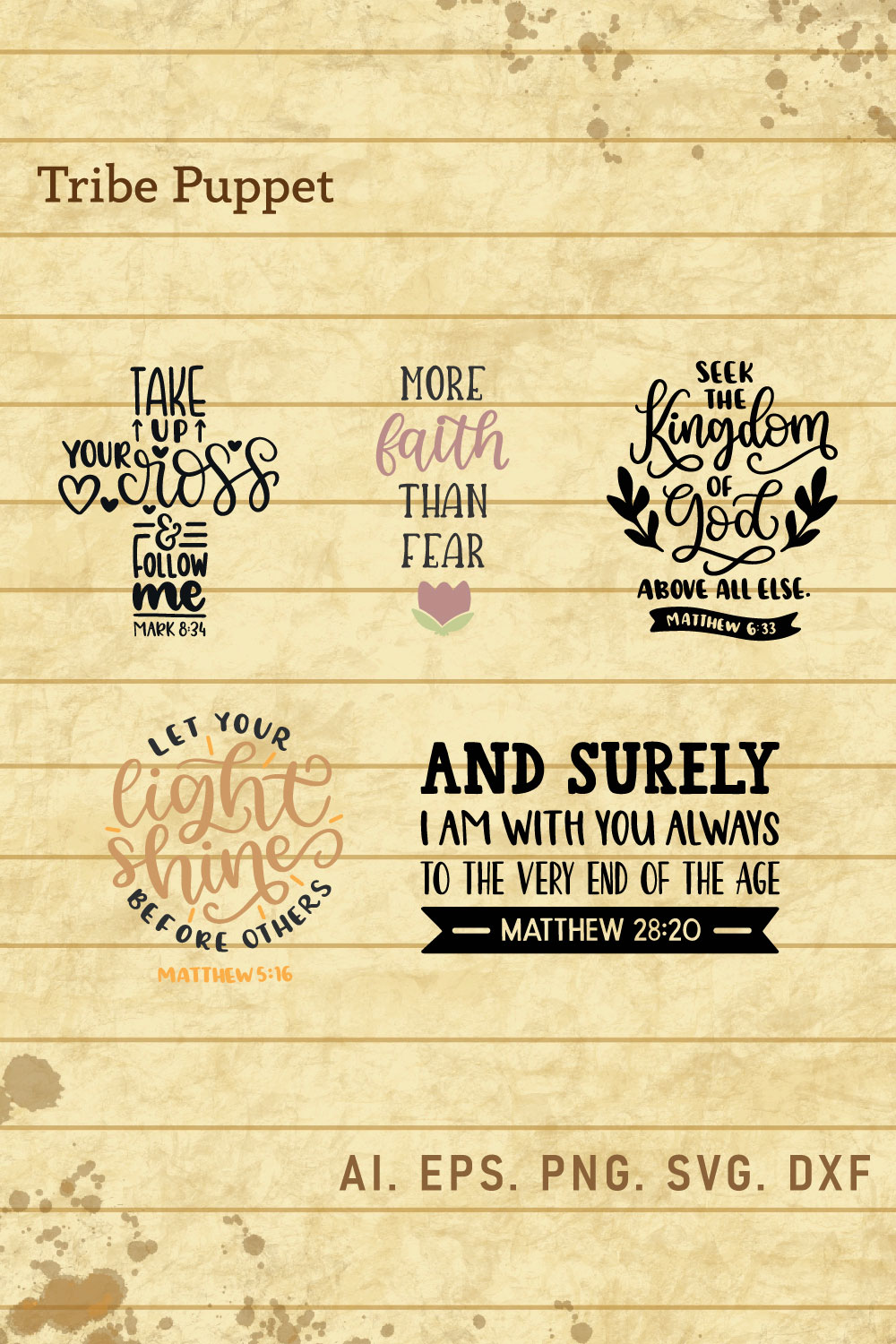 Christian Typography bundle pinterest preview image.